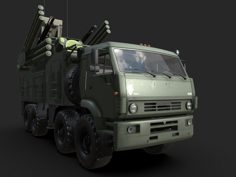  铠甲导弹车su模型 