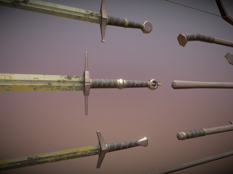  生锈的强盗武器套装su模型 