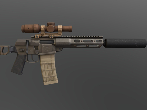  狙击步枪 枪支 枪械su模型 