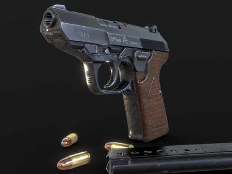  沃尔瑟手枪 枪支 枪械su模型 