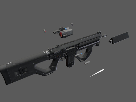 突击步枪su模型 