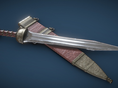  刀与刀鞘su模型 