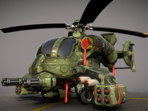  军用直升机 轰炸机su模型 