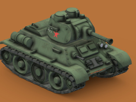  卡通风格坦克su模型 