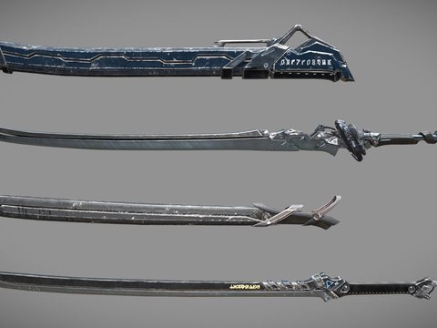  科幻剑包su模型 