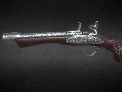  燧发枪 枪支 枪械su模型 