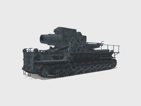  攻城炮 迫击炮 履带车su模型 