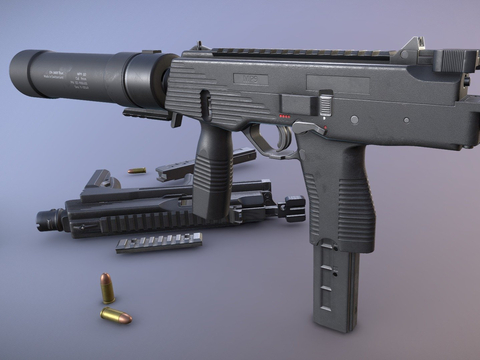  冲锋枪 枪支 枪械su模型 