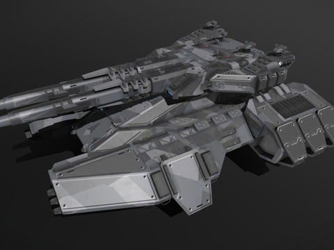  科幻傀儡突击反重力坦克su模型 