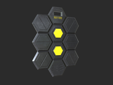  科幻盾牌 游戏道具su模型 