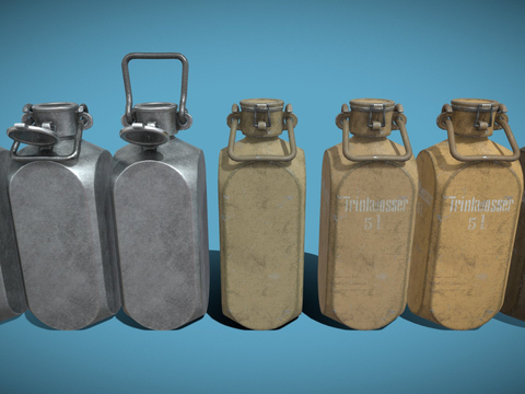  饮用水瓶 金属水壶su模型 