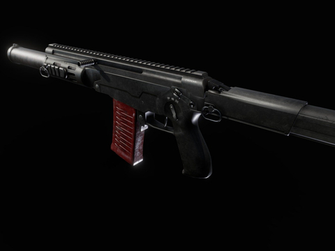  消音冲锋枪 枪支 枪械su模型 