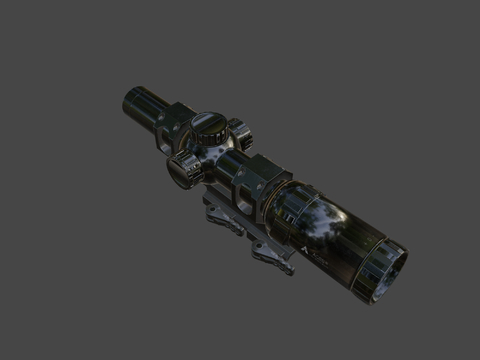  步枪瞄准镜 倍镜su模型 