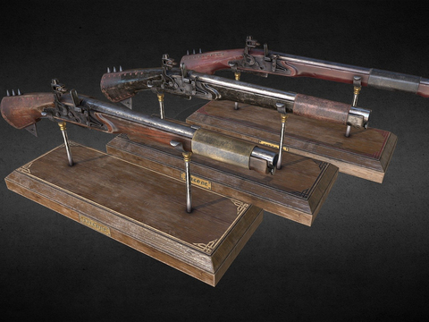  火绳手枪 枪支 枪械su模型 