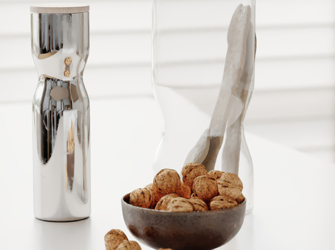  食物 干果 核桃 托盘su模型 