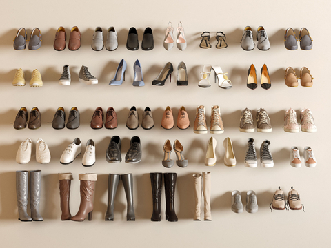  鞋子 高跟鞋 皮鞋 休闲鞋 长靴su模型 