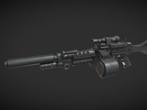  机枪 枪支 枪械su模型 