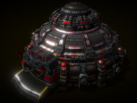  科幻建筑 军械库su模型 