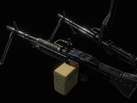  轻机枪 枪支 枪械su模型 