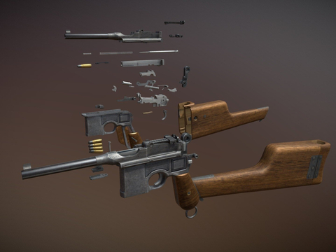  狙击步枪 枪支 枪械su模型 