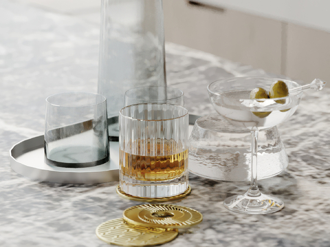  酒水 洋酒 酒杯 高脚杯su模型 