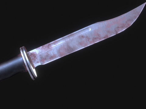  鬼脸刀 短刀 武器su模型 