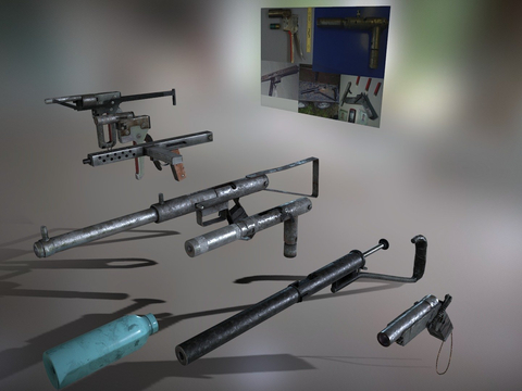  自制枪械包 枪支配件su模型 