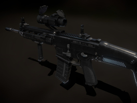  自动步枪 枪支 枪械su模型 