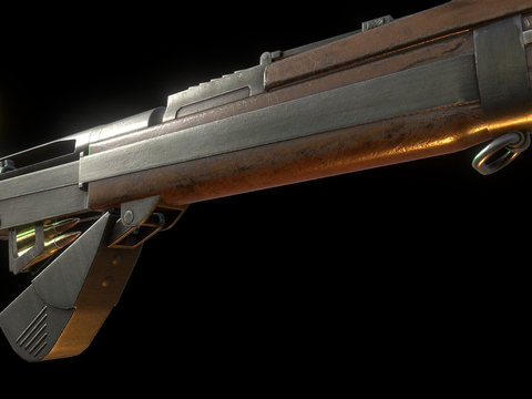  M1917 半自动步枪 枪支 枪械su模型 