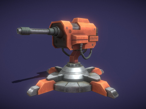  军事炮塔 武器su模型 