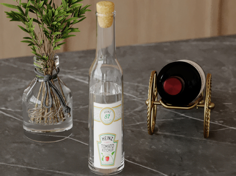  酒水 酒瓶 洋酒 红酒su模型 