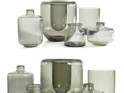  玻璃花瓶 器皿 罐子su模型 