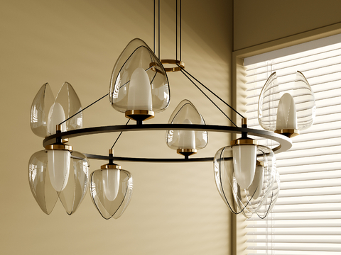 中古风吊灯 大厅吊灯su模型