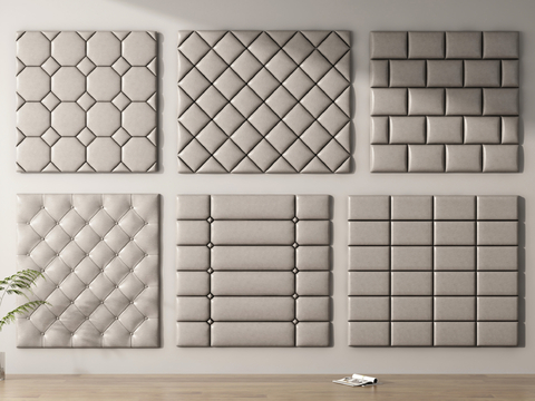  床头靠背 软包su模型 