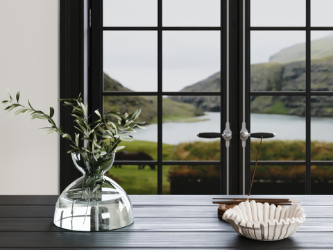  水生植物 水培绿植su模型 