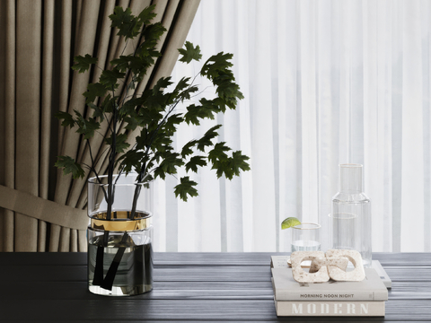  水生植物 水培绿植su模型 