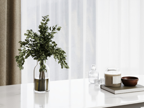  水生植物 水培绿植su模型 