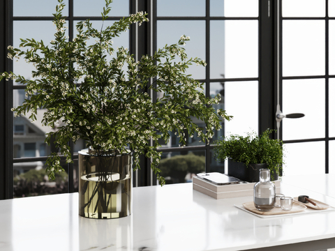  水生植物 水培绿植su模型 