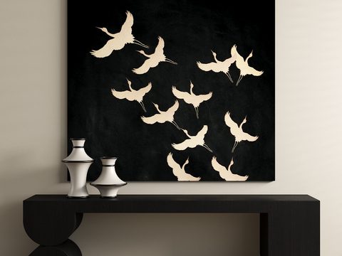  中古风装饰画su模型 