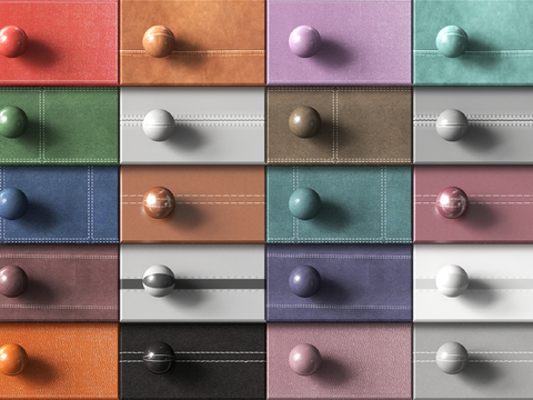  皮革软包 床头软包su模型 