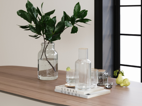  水生植物 水培绿植su模型 