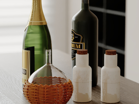  酒水 酒瓶 洋酒su模型 