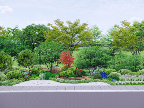  组团绿植 植物堆 灌木堆su模型 