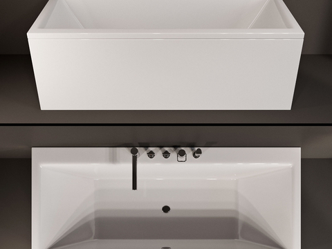  独立浴缸 陶瓷浴缸su模型 