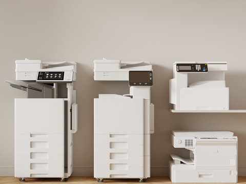  复印机 彩印机 扫描仪 传真机su模型 