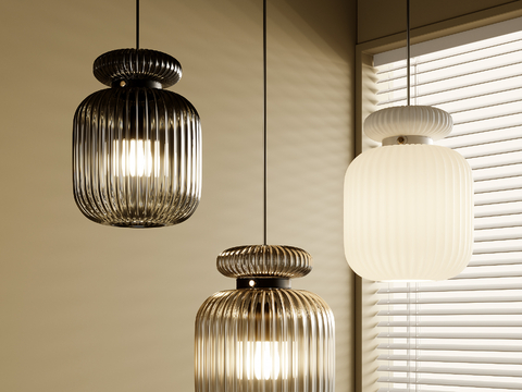 中古风吊灯 玻璃吊灯su模型