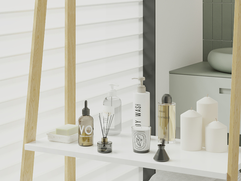  洗浴用品 香薰 香皂 洗发水su模型 