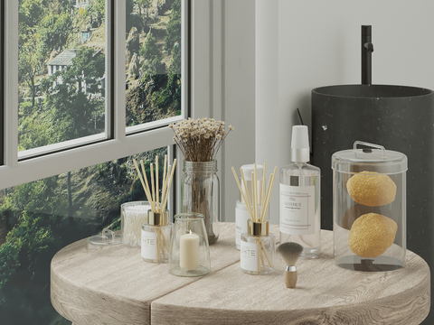  洗浴用品 香薰 护肤品su模型 