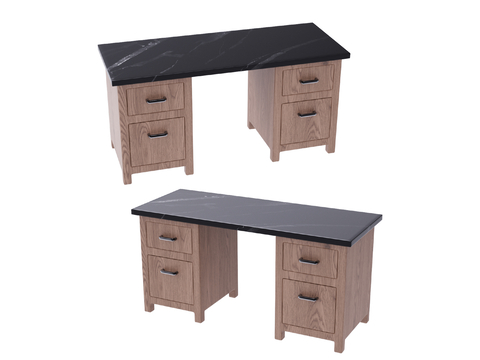  现代班台桌 大班台su模型 