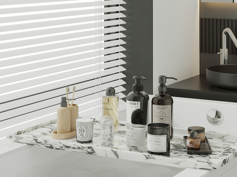  洗浴用品 洗发水 沐浴露 牙刷su模型 